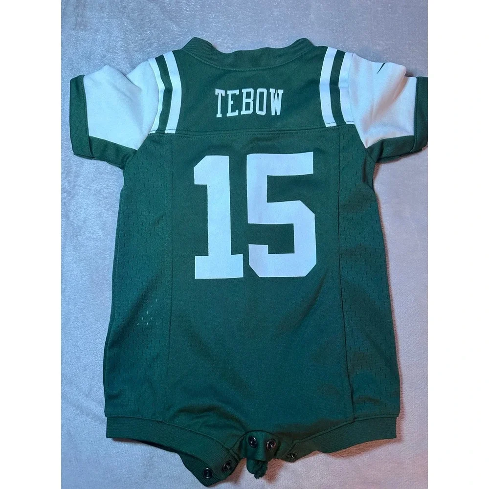 Nike NFL New York Jets Tim Tebow 15 Jersey Bodysuit Green White 3/6M Infant